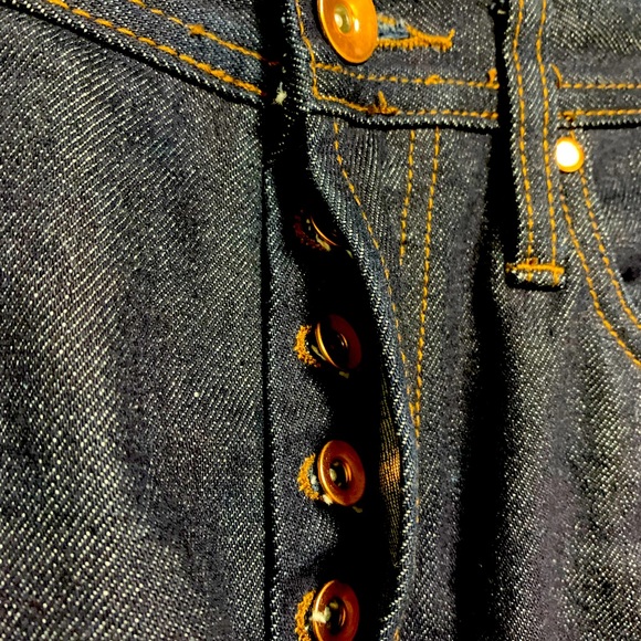 The Unbranded Brand UB201 Selvedge Tapered Button Fly Jeans Size 34 x 29 - Picture 6 of 8